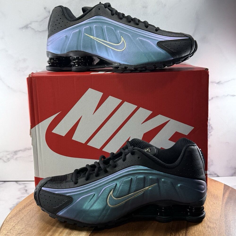 Mens size 10-Nike Shox R4 Shoes ‘Sapphire Light Liquid Lime’ IF4849 500 nby NEW